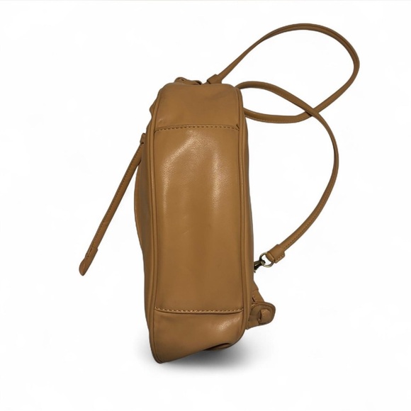 Anthropologie Tan Faux Leather Shoulder Bag Slouchy Hobo Boho Minimal Knot Strap - Picture 5 of 7